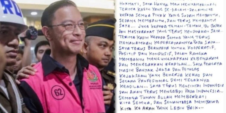 Tom Lembong Kirim Pesan Dukungan dari Balik Jeruji Besi